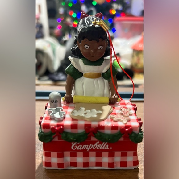 Campbells Soup Kids Black / Brown Girl Baking Cookies Christmas Ornament 2016 - Picture 2 of 11